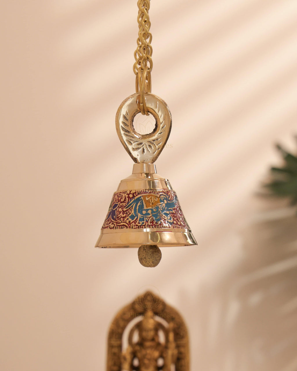 Pure Brass Elephant Meenakari Hanging bell