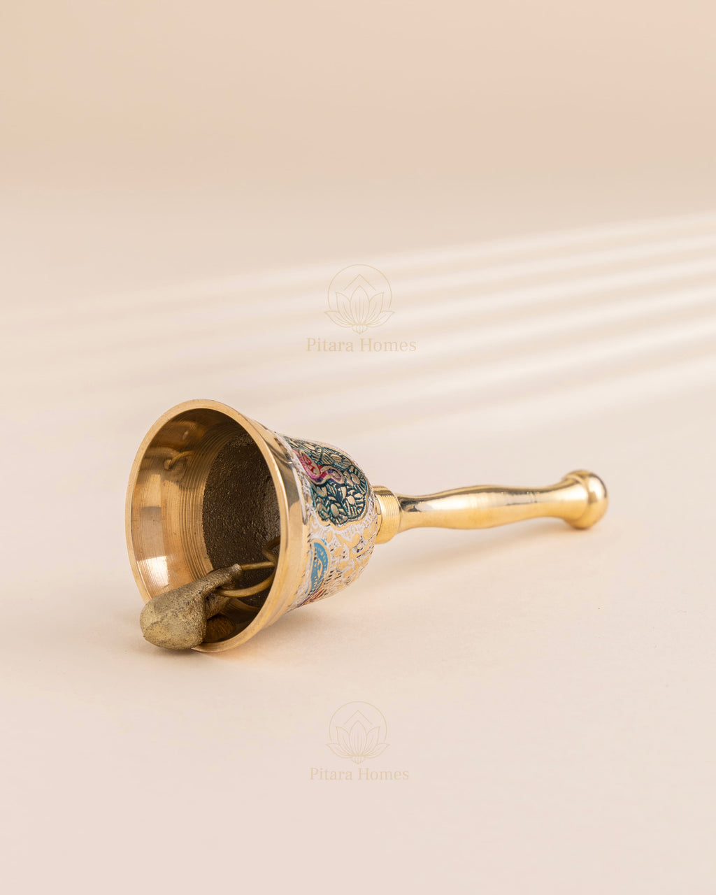 Pure Brass Peacock Meenakari Hand bell