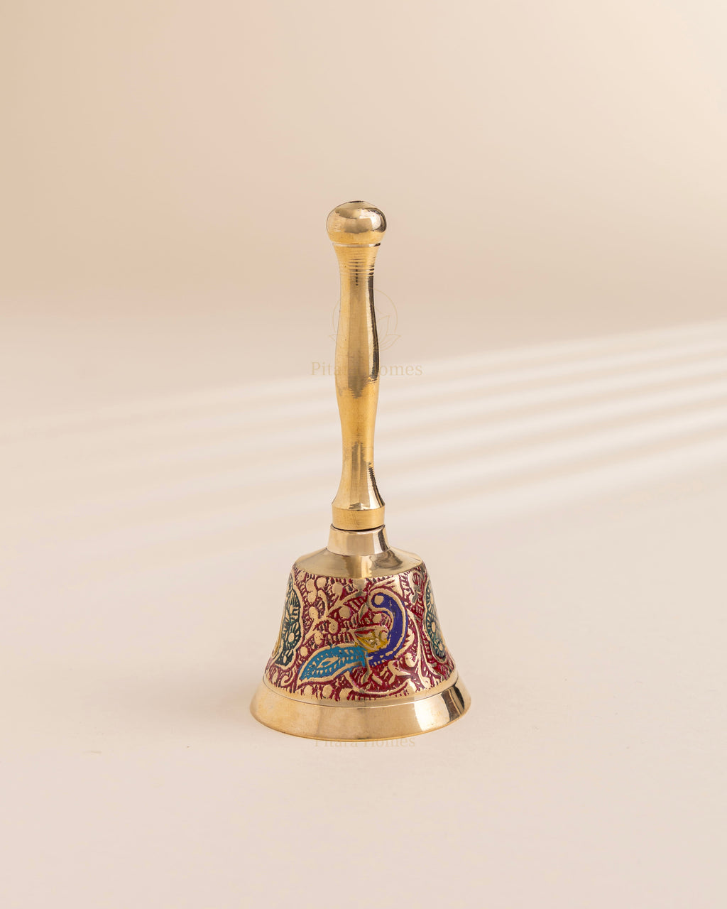 Pure Brass Peacock Meenakari Hand bell