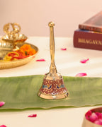 Pure Brass Peacock Meenakari Hand bell