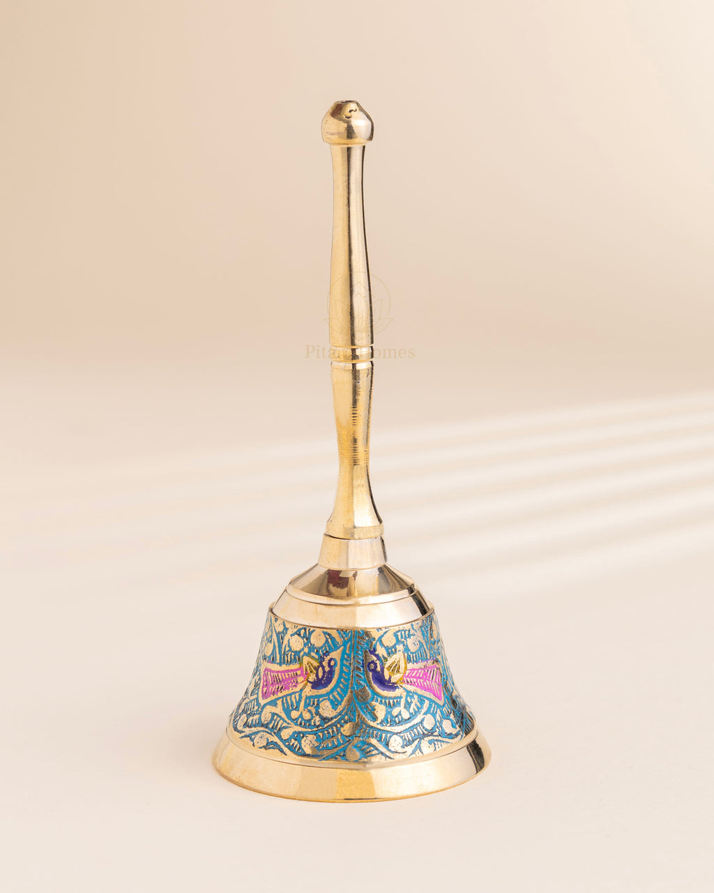 Pure Brass Peacock Meenakari Hand bell