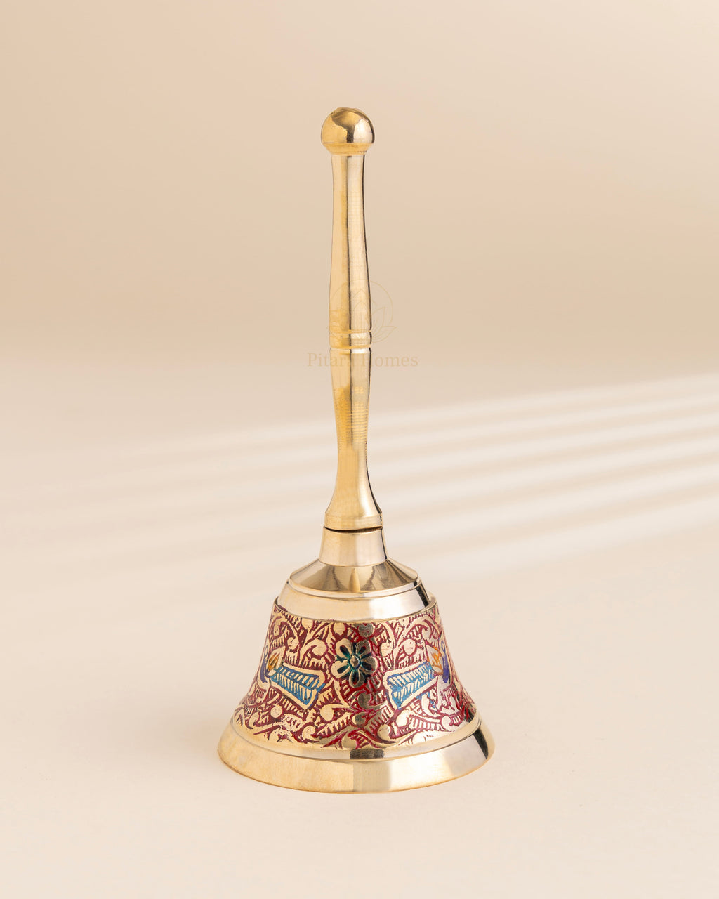 Pure Brass Peacock Meenakari Hand bell