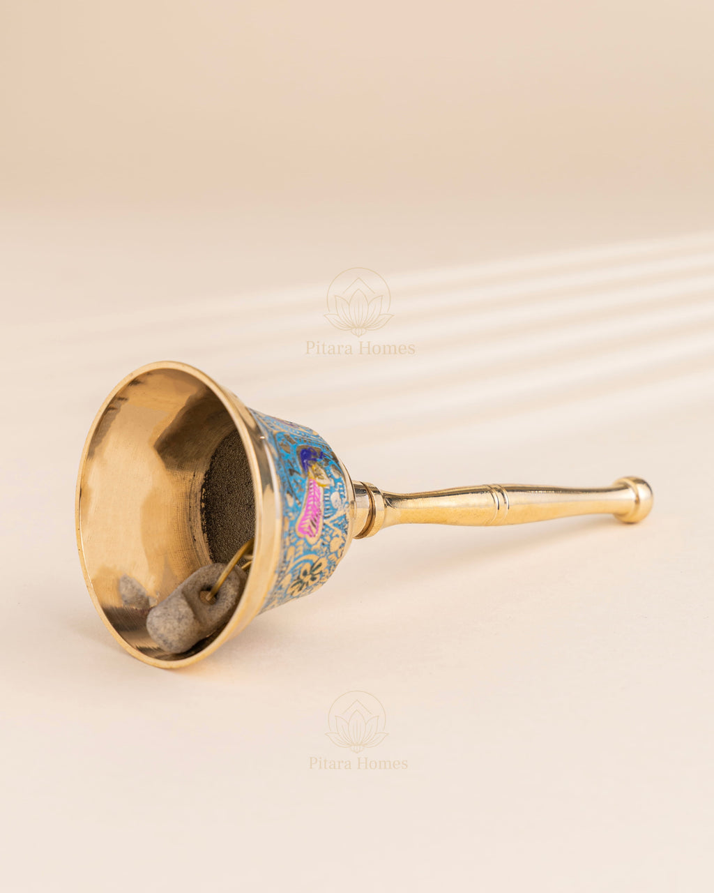 Pure Brass Peacock Meenakari Hand bell