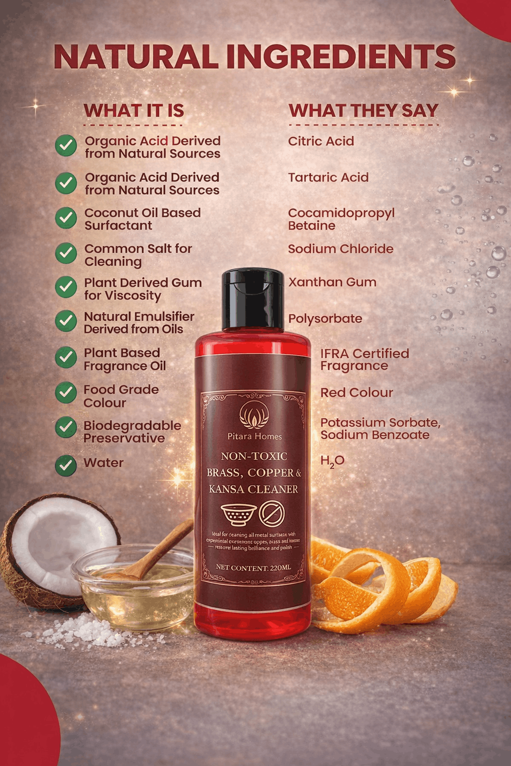 Pitara Homes cleaner agent- Brass,Copper, Bronze