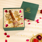 Wooden Hand Bell with Shankh-Chakra Diya Artistic Edition