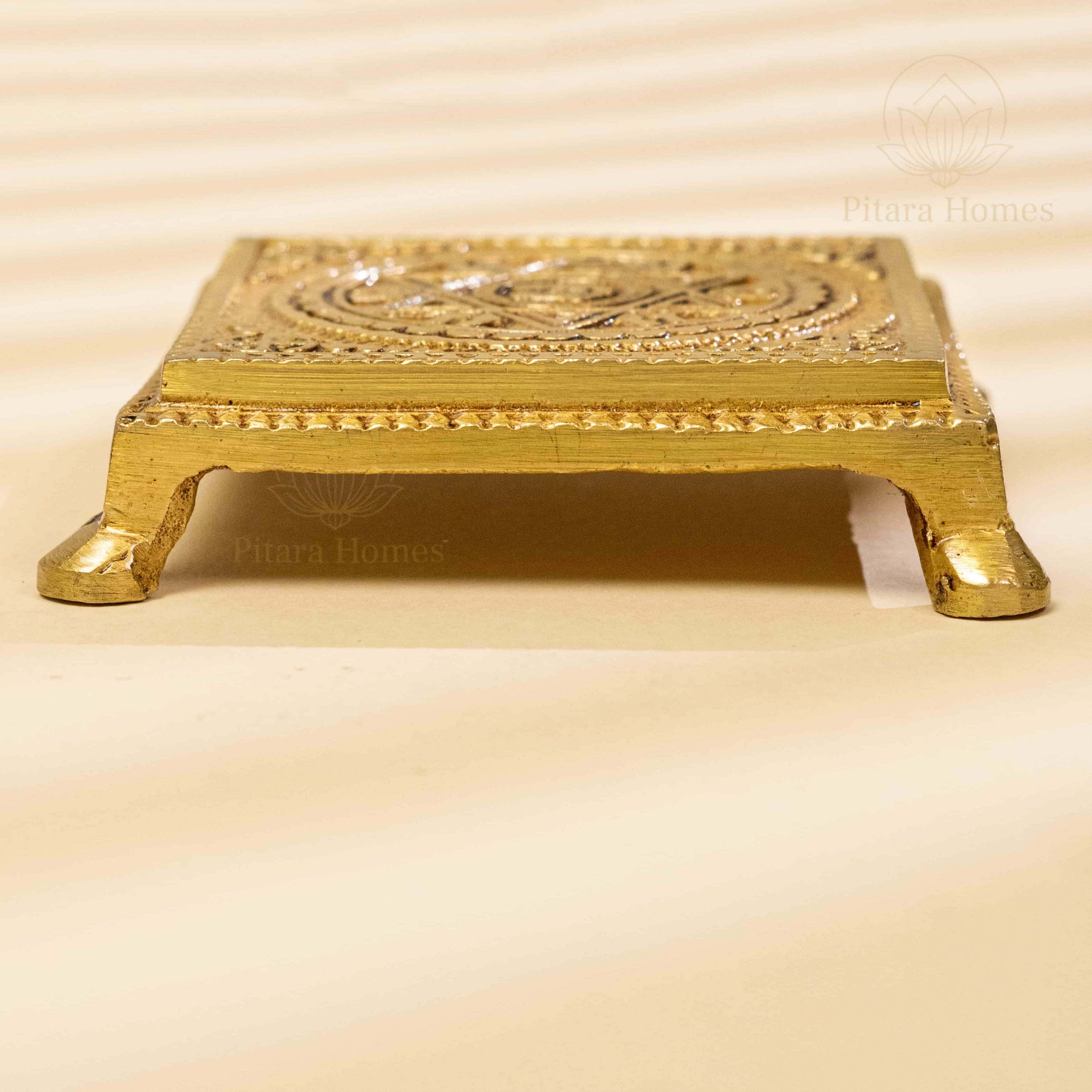 Pure Brass Charan Paduka Chawki