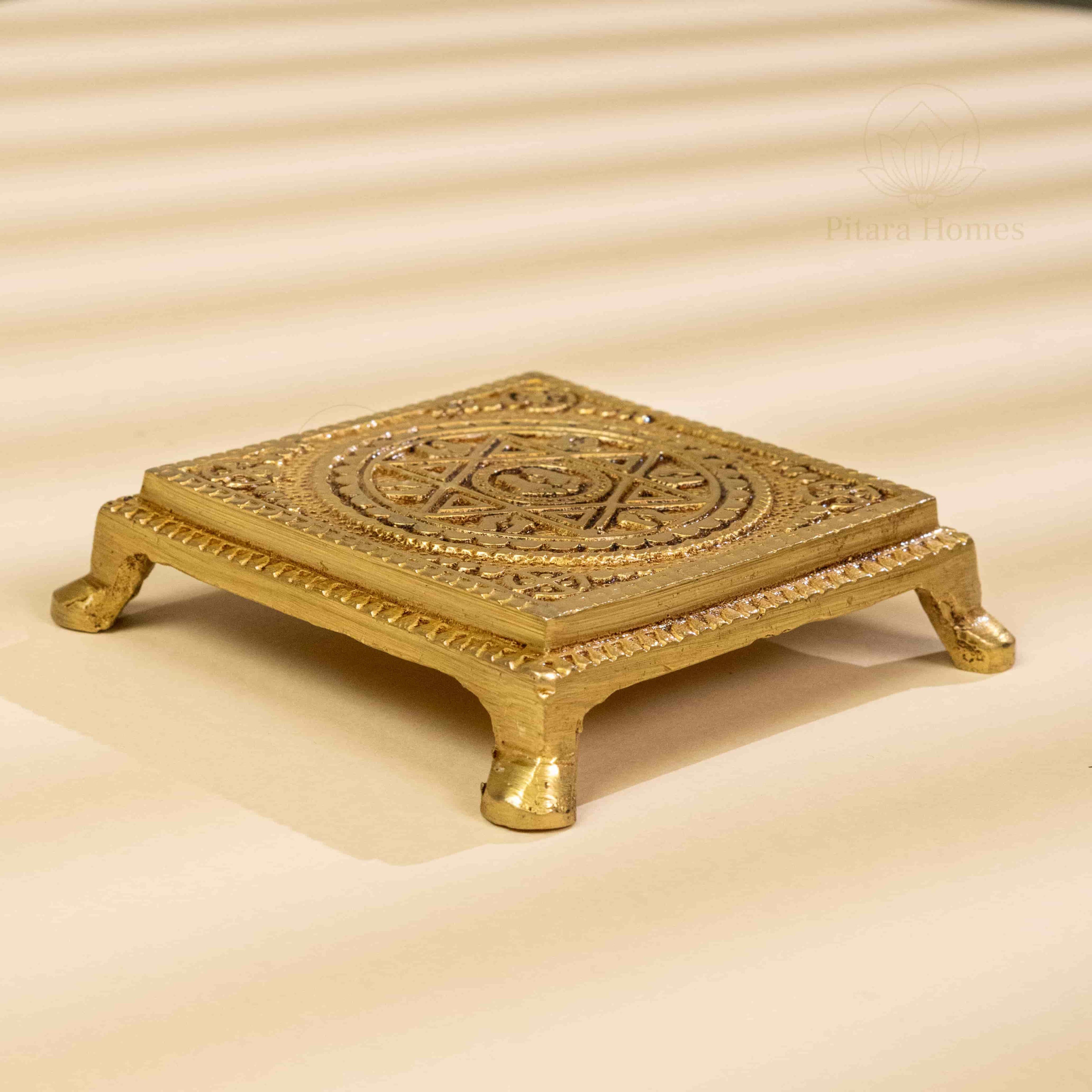 Pure Brass Charan Paduka Chawki