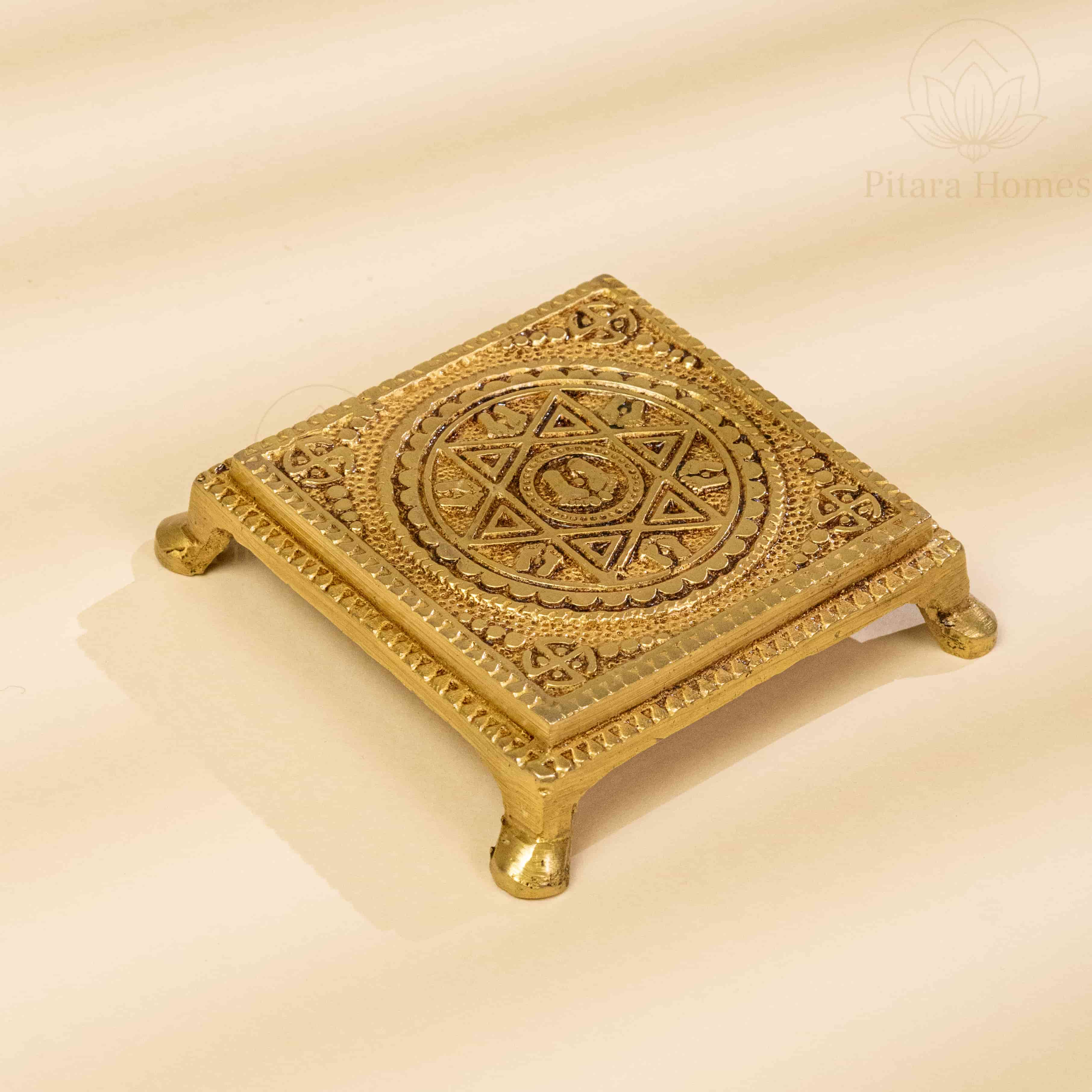 Pure Brass Charan Paduka Chawki