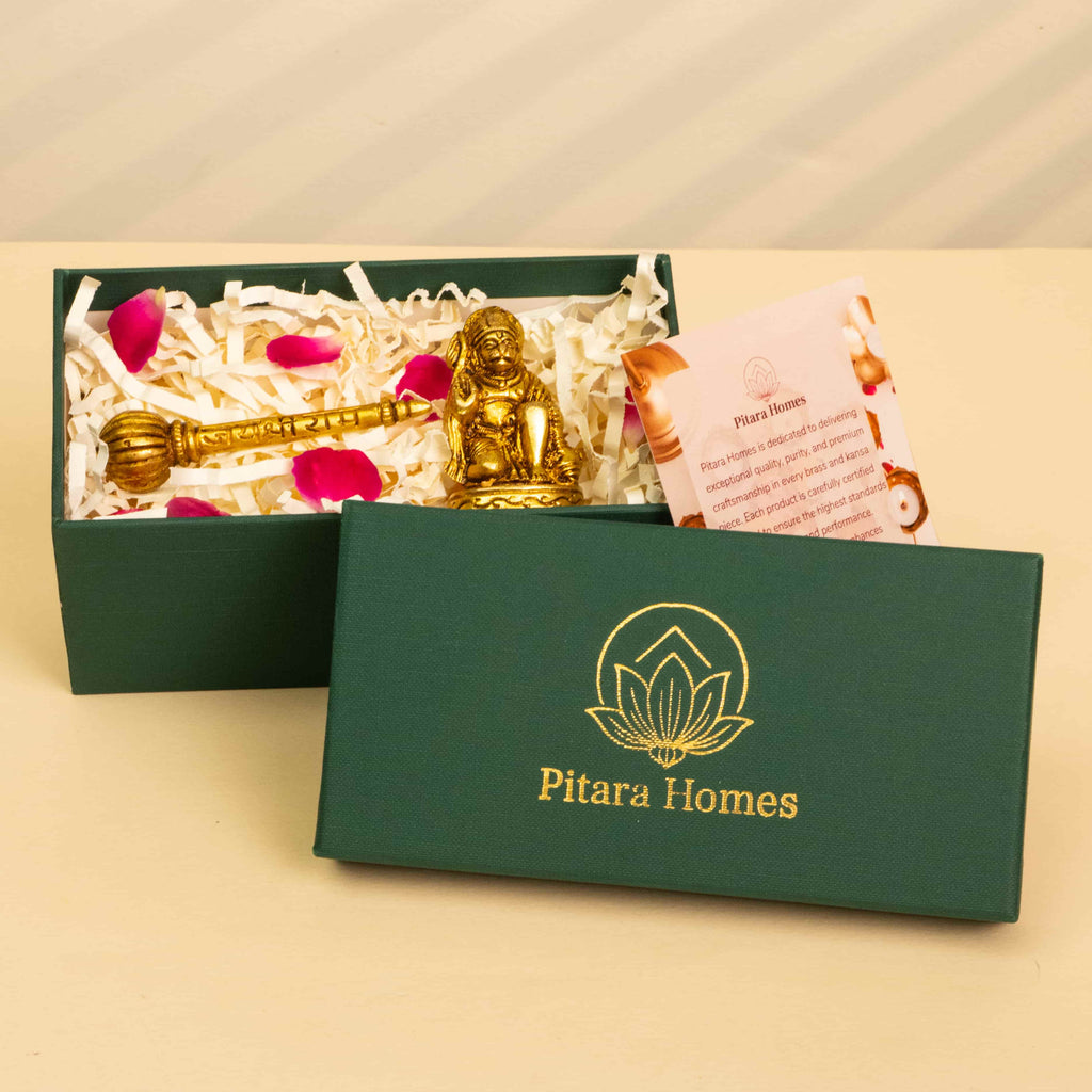 Pure Brass Hanumanji and Gada Gifting