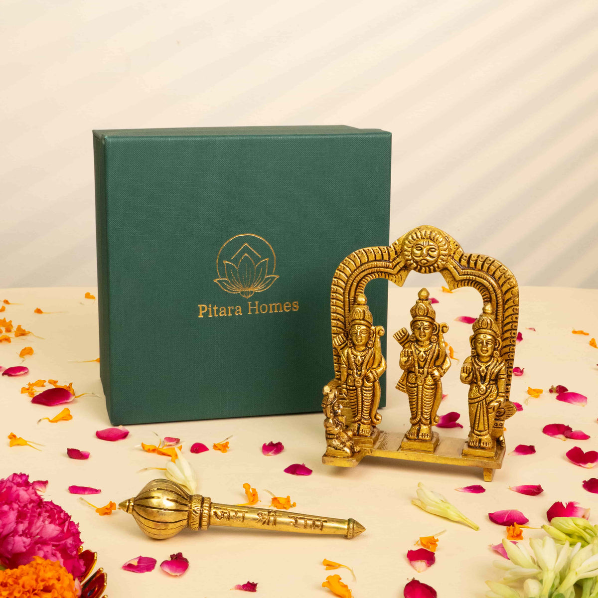 Pure Brass Ram Darbar Idol and Gada Gift Box