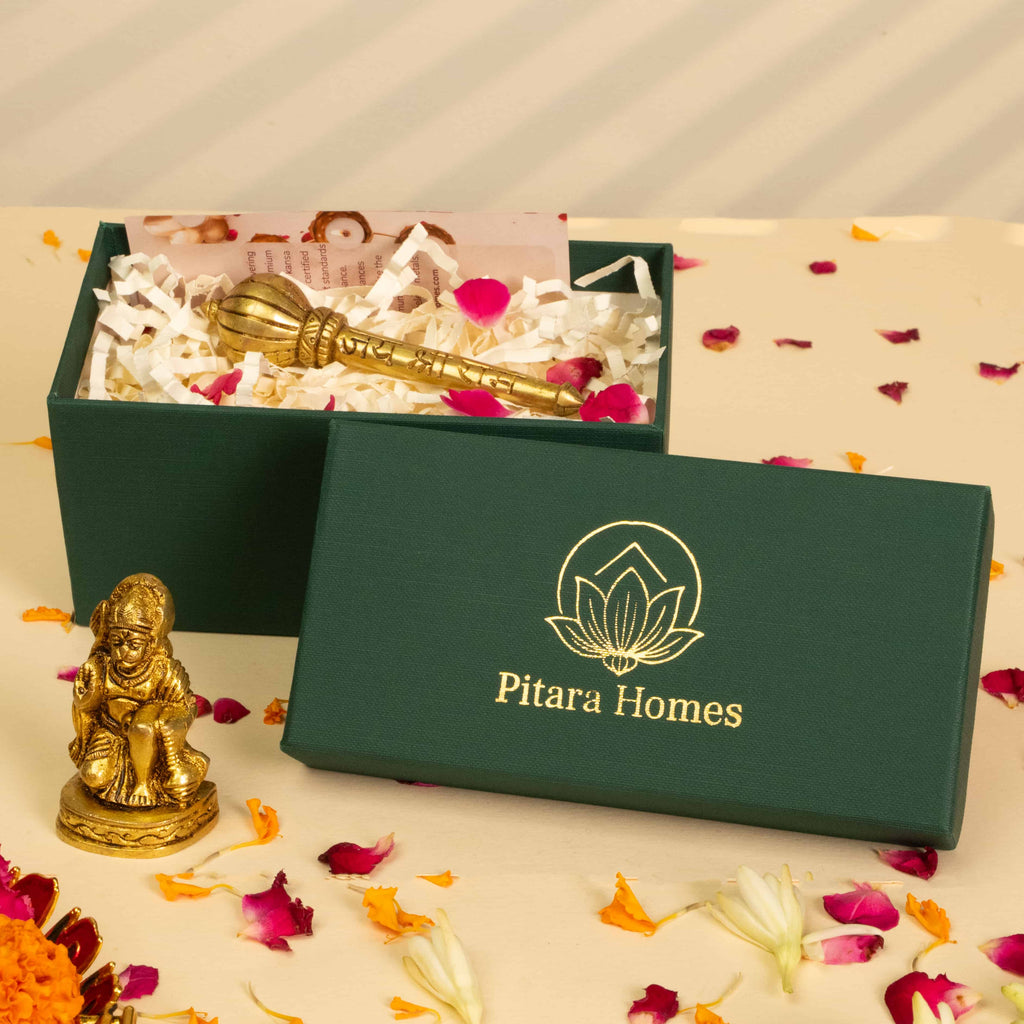 Pure Brass Hanumanji and Gada Gifting