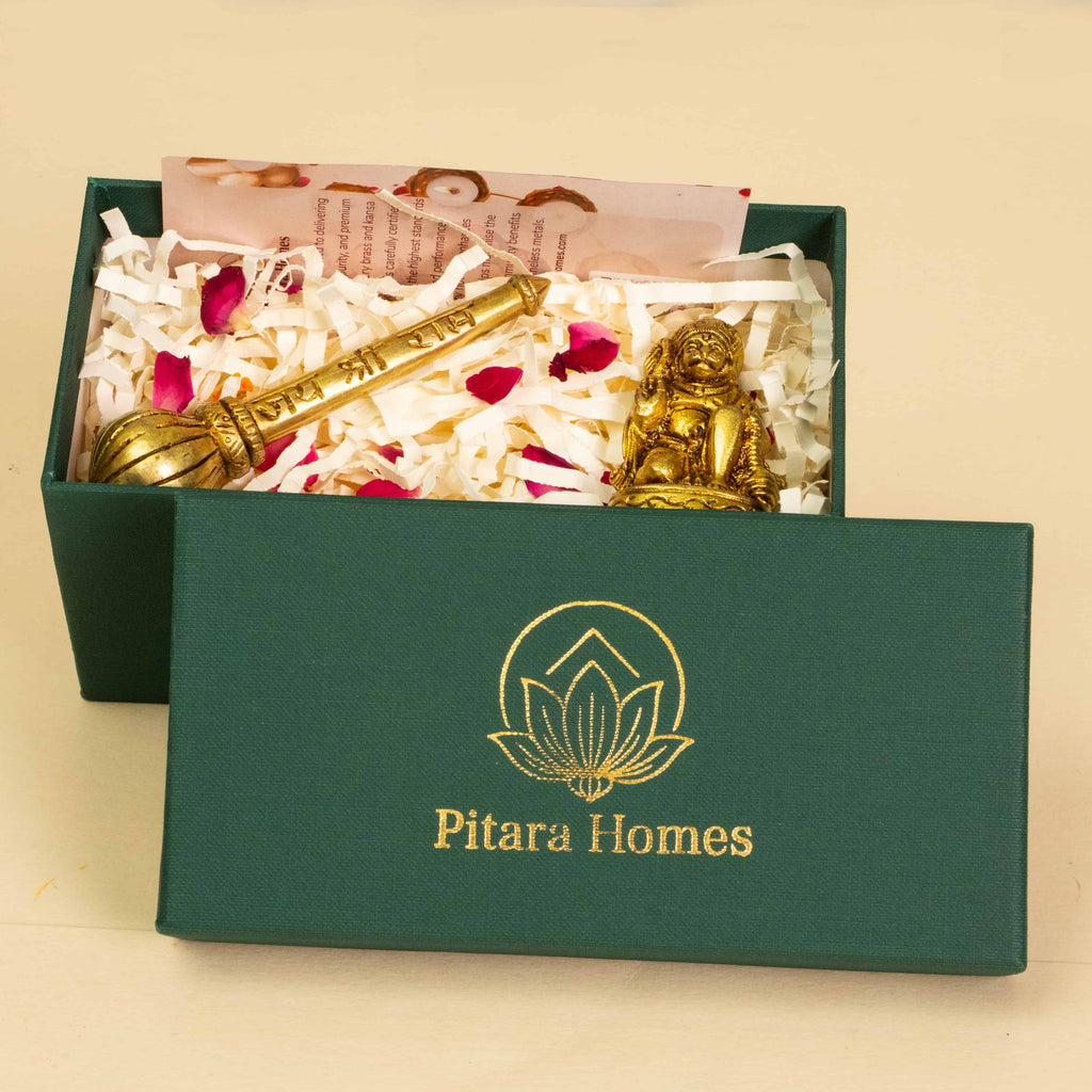 Pure Brass Hanumanji and Gada Gifting