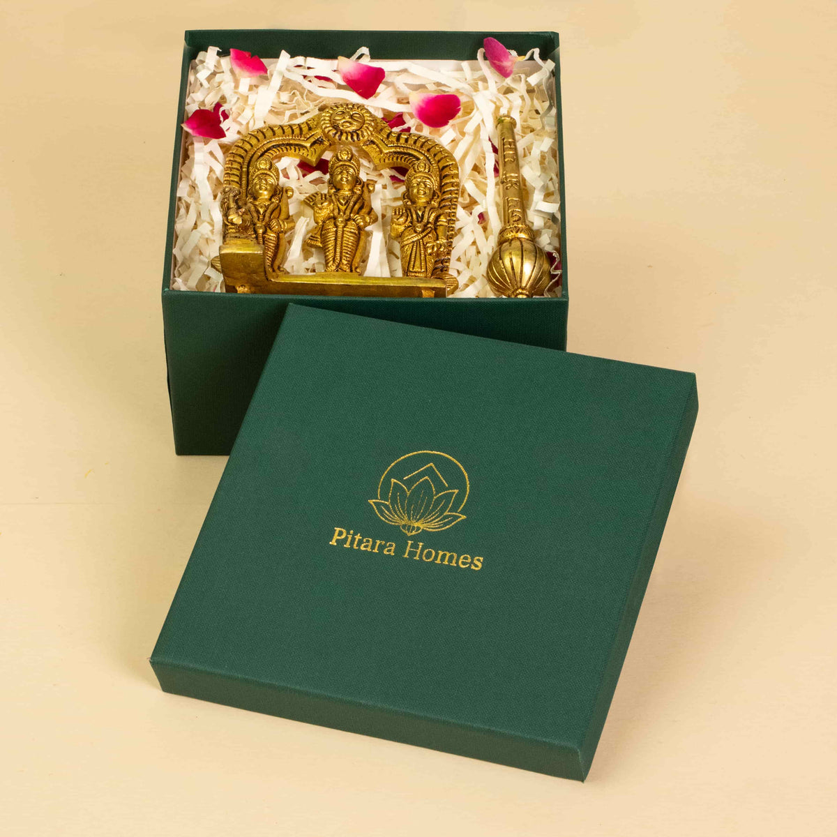 Pure Brass Ram Darbar Idol and Gada Gift Box
