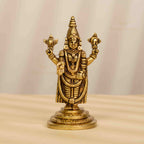 Pure Brass Balaji Idol & Lotus diya Gift (Set of 3)