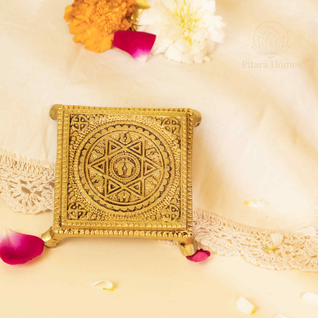 Pure Brass Charan Paduka Chawki