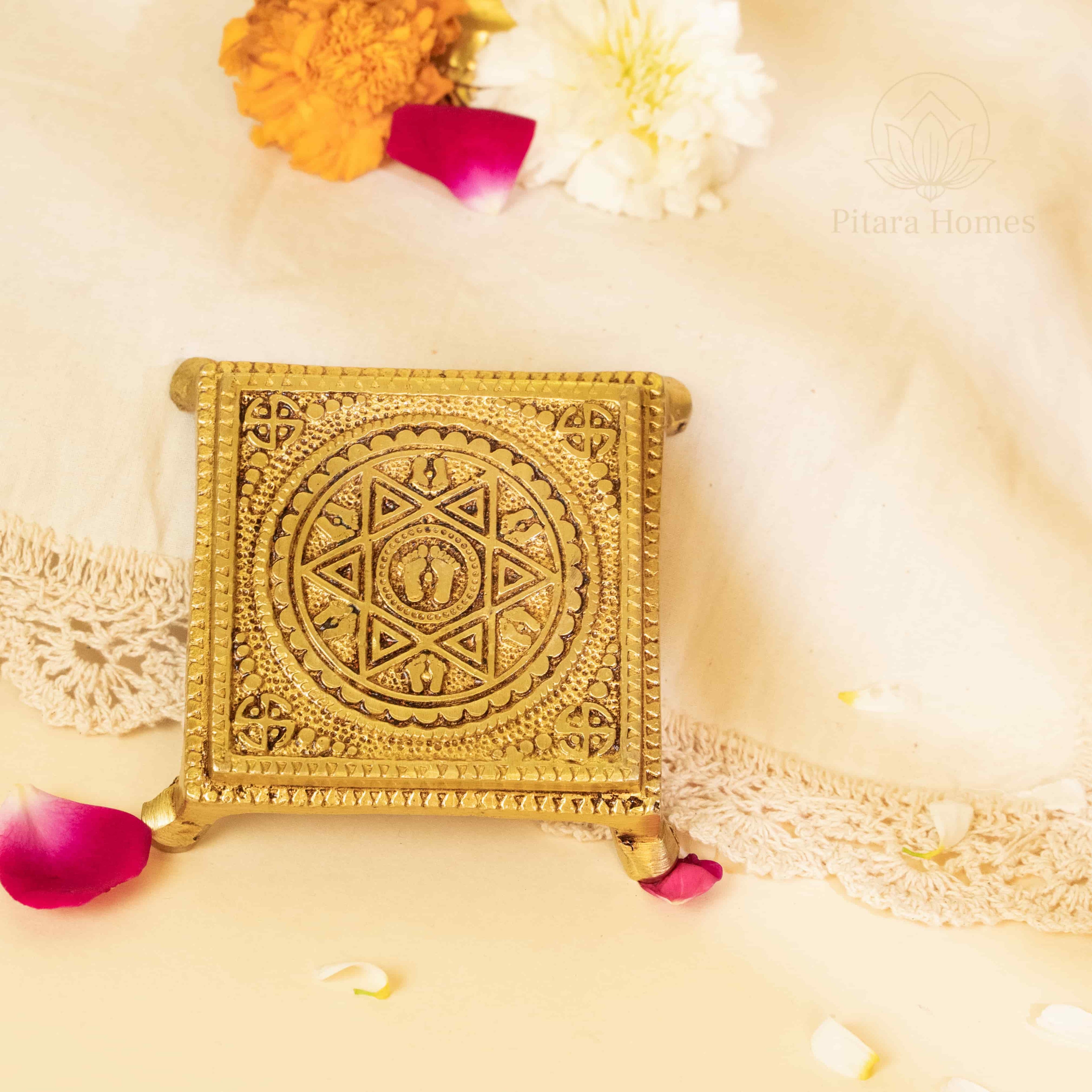 Pure Brass Charan Paduka Chawki
