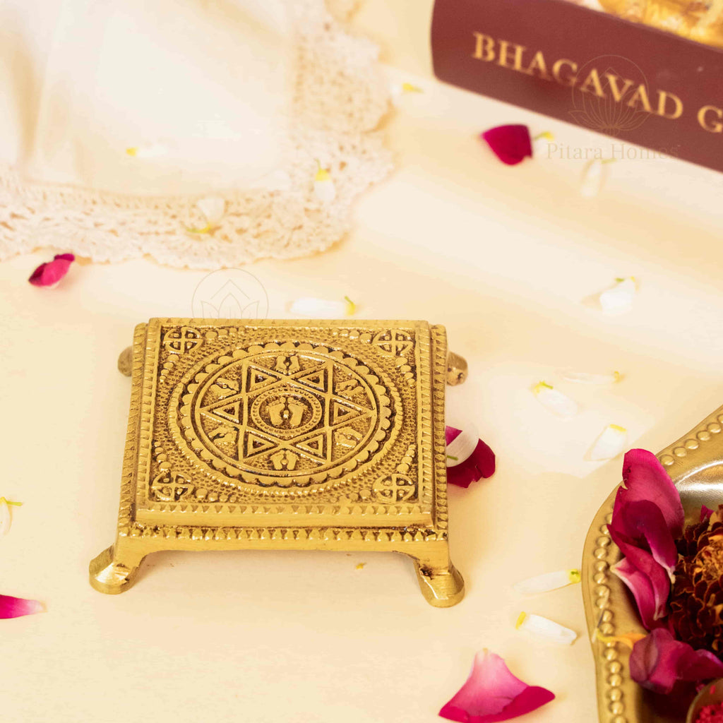 Pure Brass Charan Paduka Chawki
