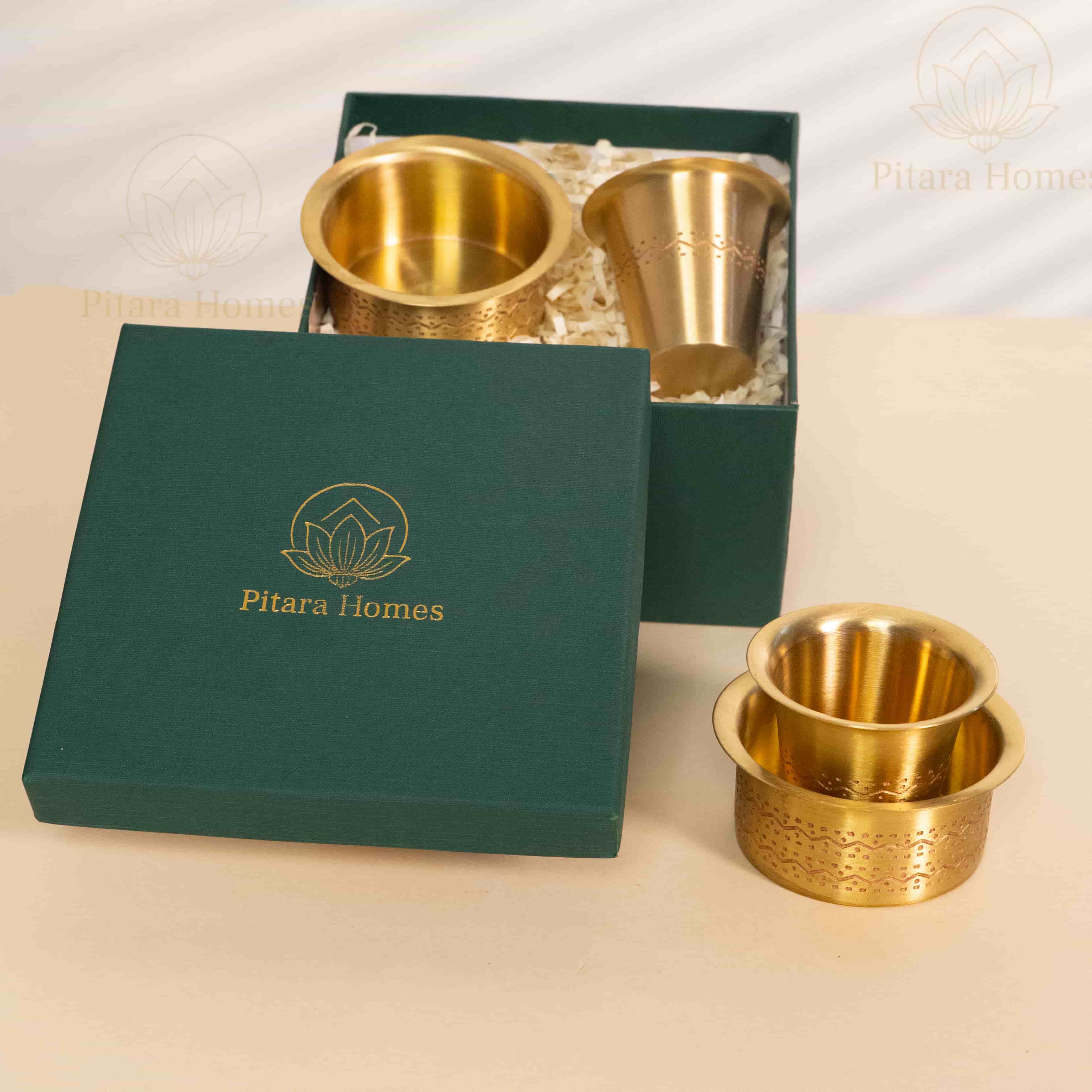 Matte Finish Brass Coffee / Dabara Set South Indian Style