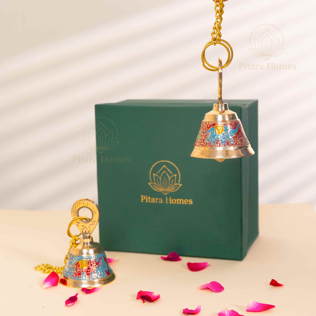 Antique Hanging Bell with Brass Candle