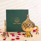 Traditional Brass Incense with Small Temple Bell
