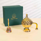 Traditional Brass Incense with Small Temple Bell
