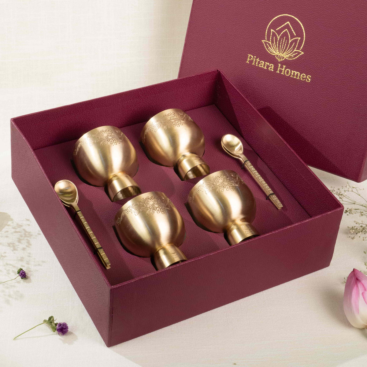 Raat Ki Daawat Brass Dessert Bowl Gift Sets