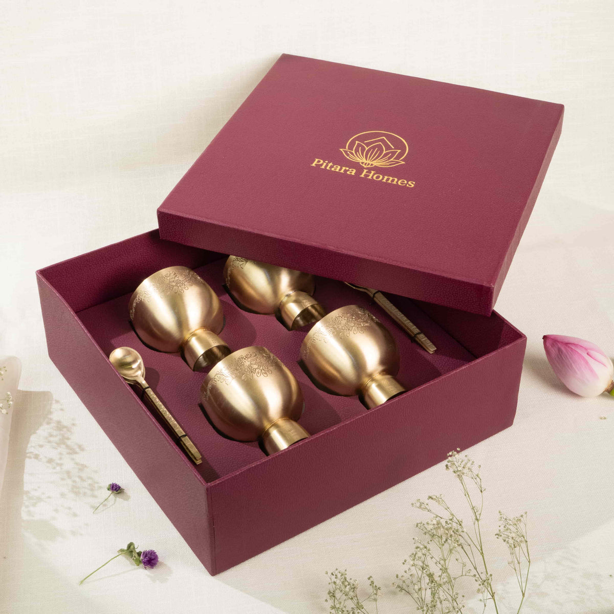 Raat Ki Daawat Brass Dessert Bowl Gift Sets
