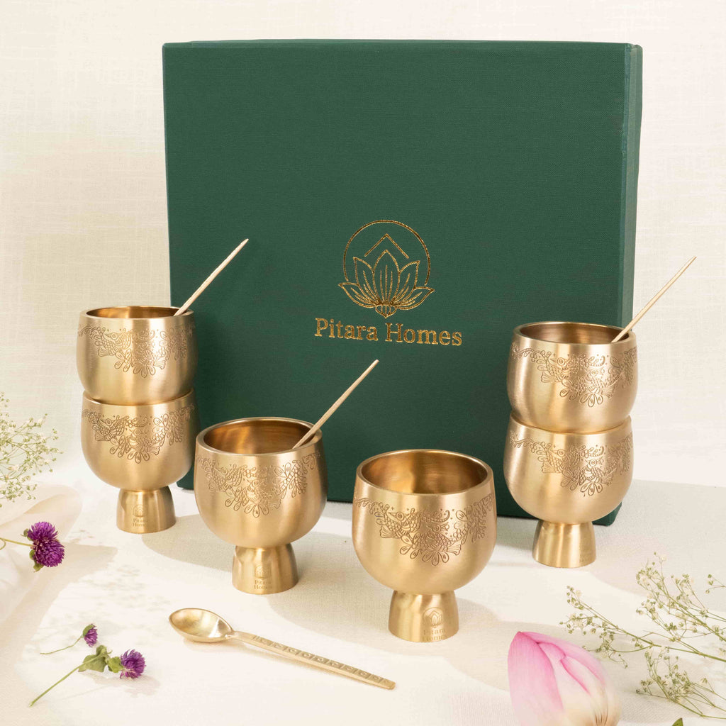 Raat Ki Daawat Brass Dessert Bowl Gift Sets