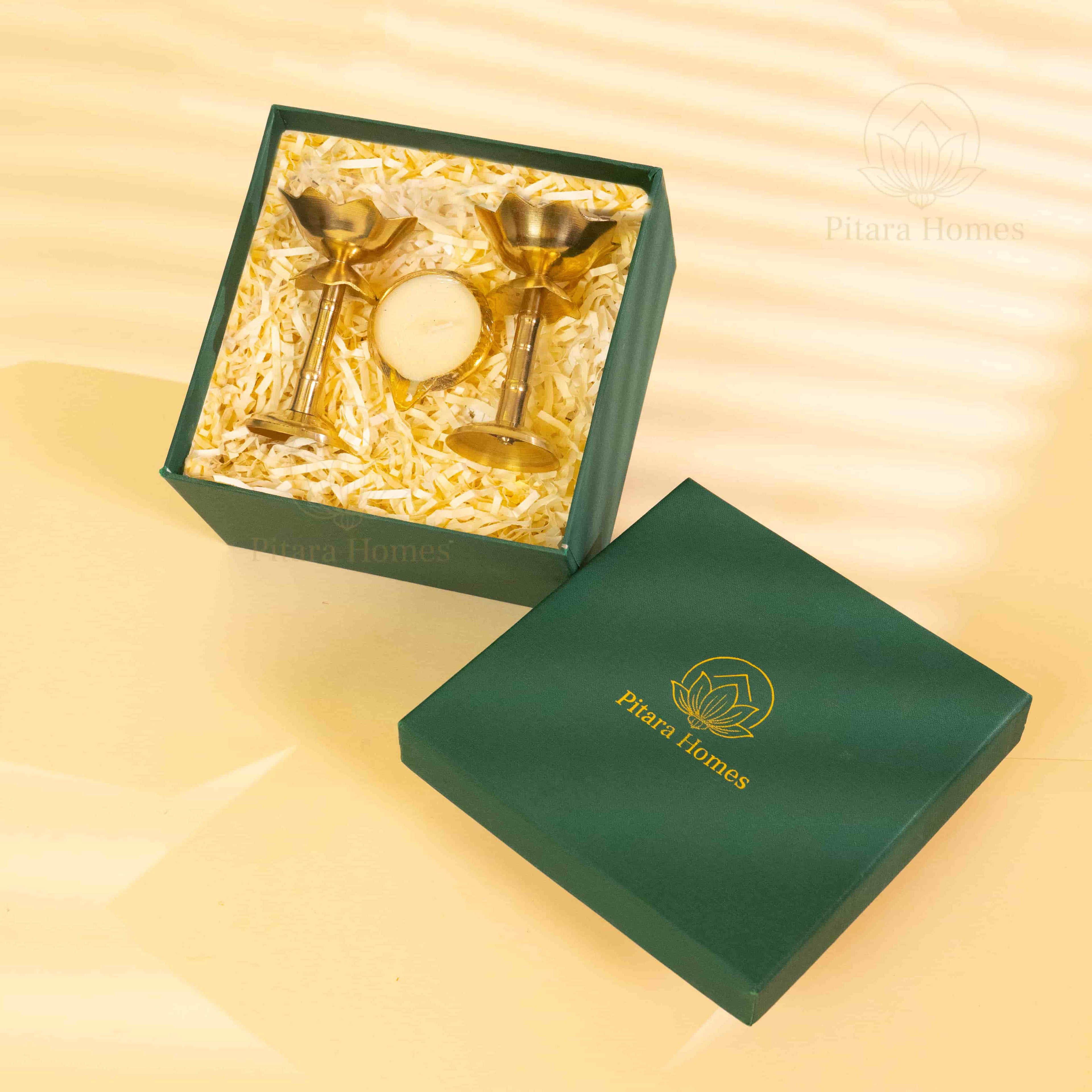 Beautiful Lotus Diya with Brass candle