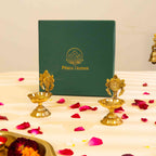 Premium Shank Chakra Diya with Brass candle