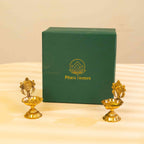 Premium Shank Chakra Diya with Brass candle