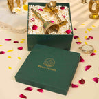 Meenakari Brass Bell with Lotus Diya and Candle
