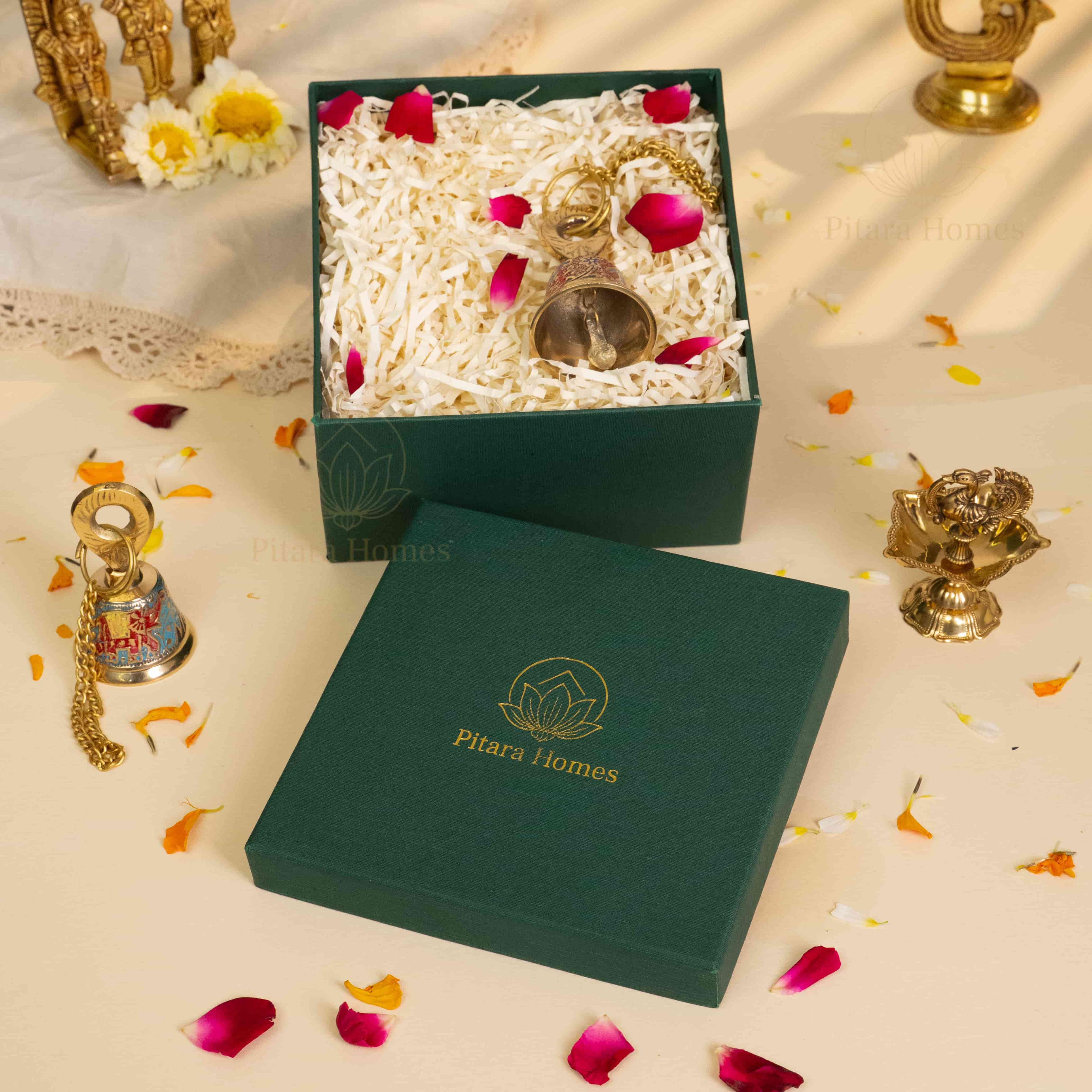 Decorative Hanging Bell set with Peacock Diya