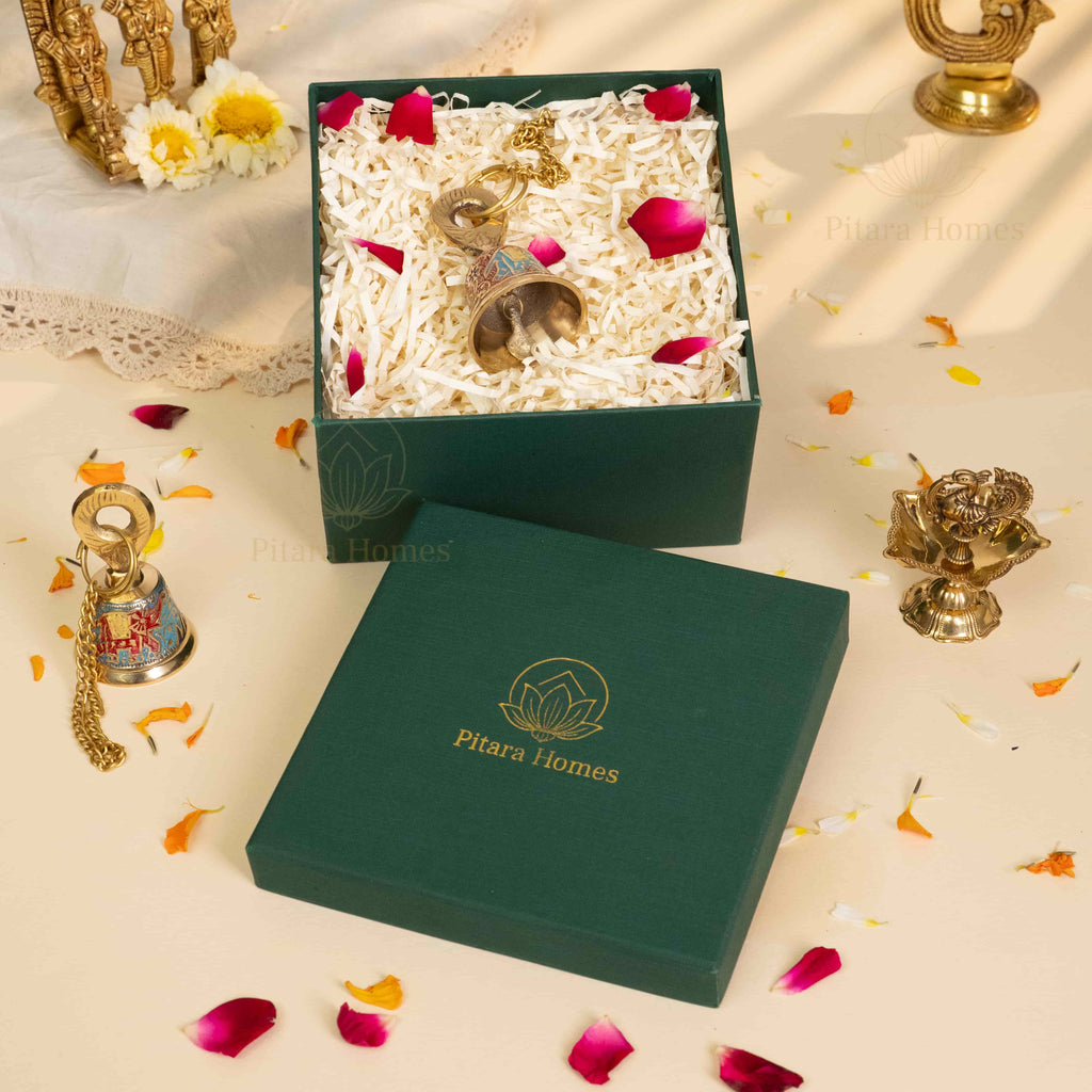 Decorative Hanging Bell set with Peacock Diya