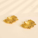 Pure Brass Lotus Diya Set of 2