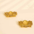 Pure Brass Lotus Diya Set of 2