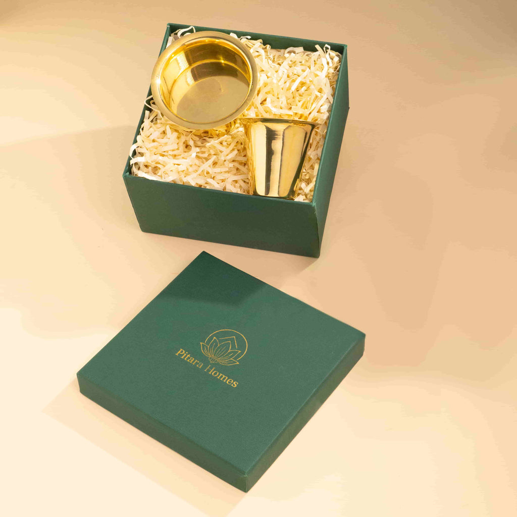 Glossy Finish Brass Coffee Premium Style