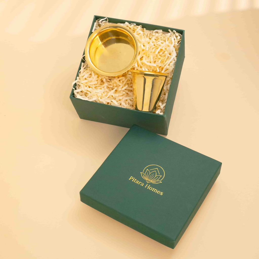 Glossy Finish Brass Coffee Premium Style