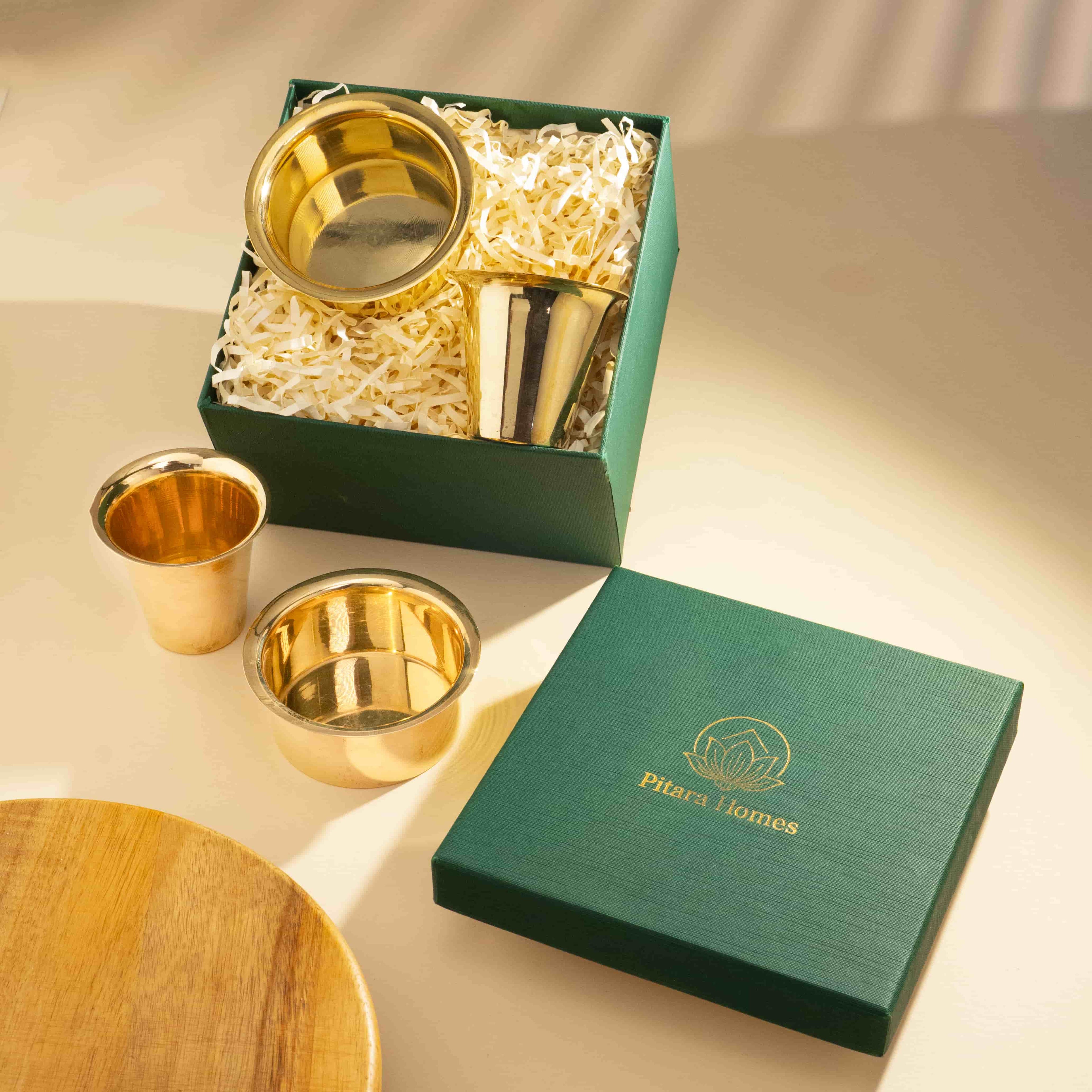 Glossy Finish Brass Coffee Premium Style