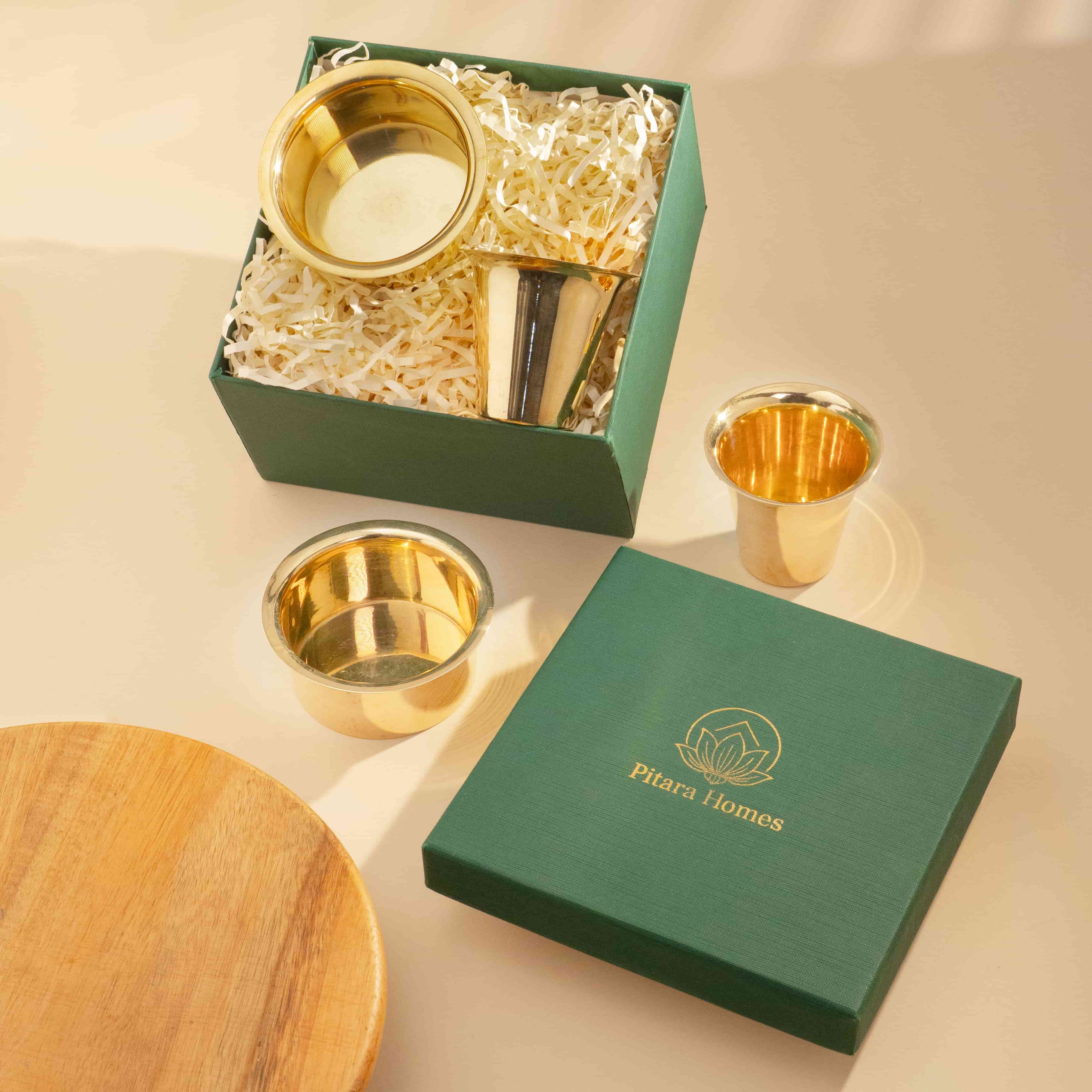 Glossy Finish Brass Coffee Premium Style