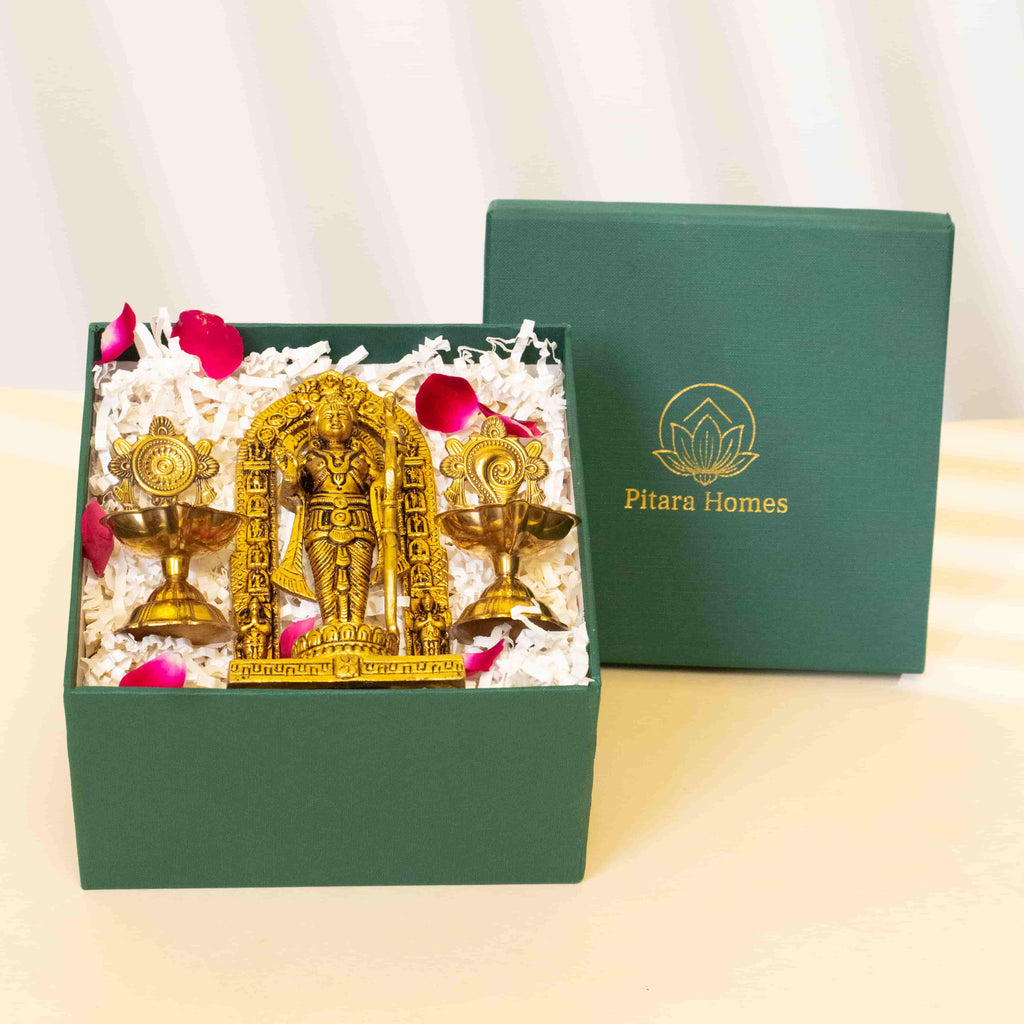 Ram Ji Idol with Shankh-Chakra Diya Devotional Decor