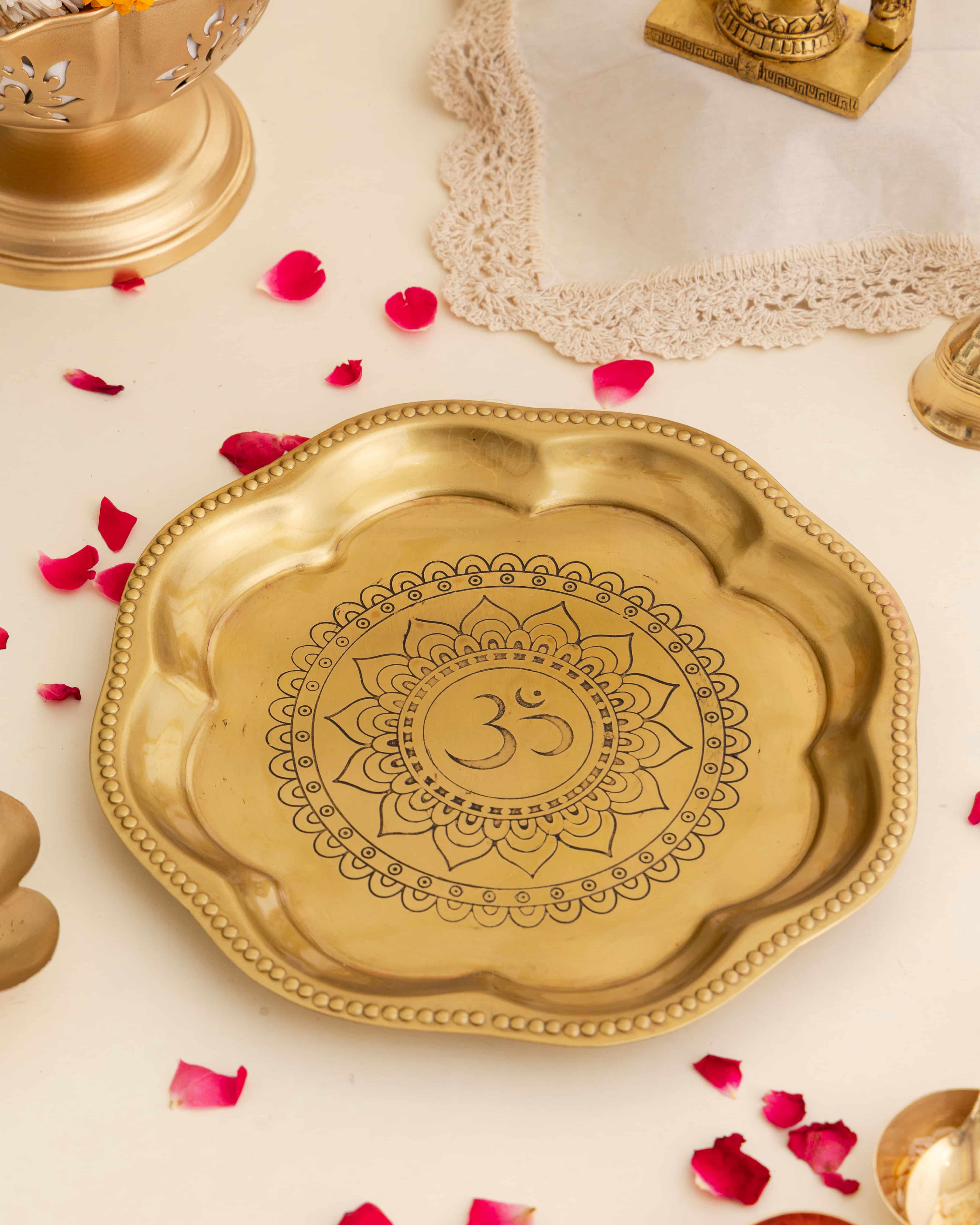 Pure Brass Flower Pooja Plate