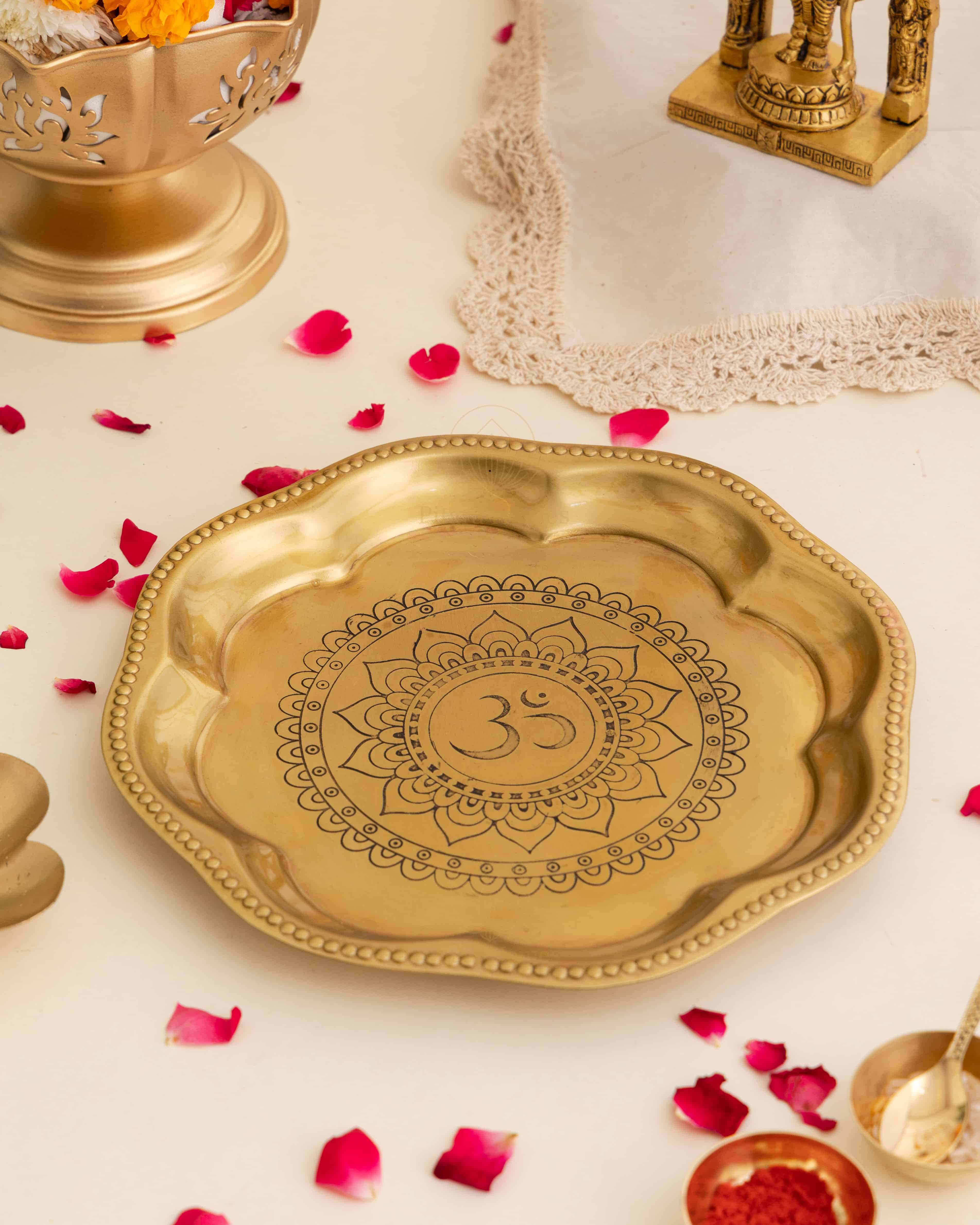 Pure Brass Flower Pooja Plate