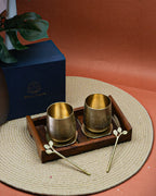 Amber Pakshi Glasses & Jal Katha Coasters Gift Set