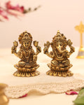 Pure Brass Ganeshji and Laxmiji Idol