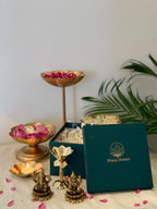 Laxmi Ganesh Idol with Lotus Diya Prosperity Set