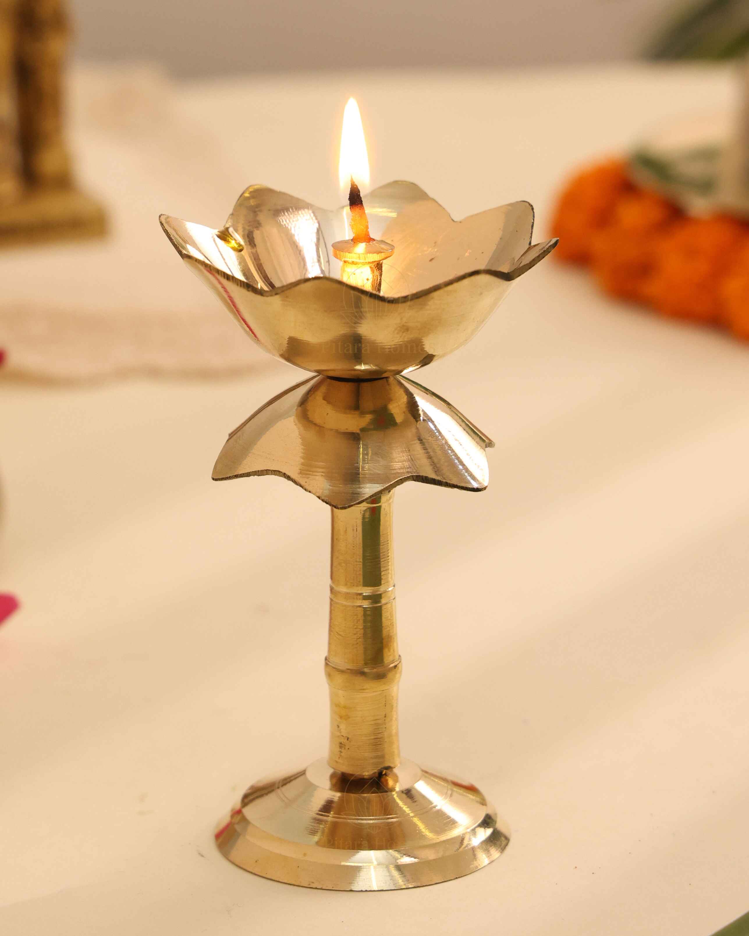 Pure Brass Lotus Deepak
