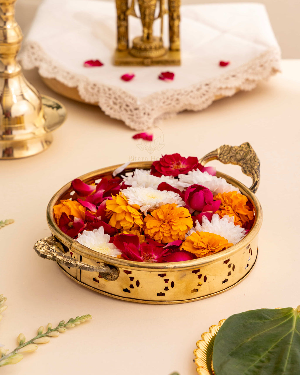 Pure Brass Flower Basket