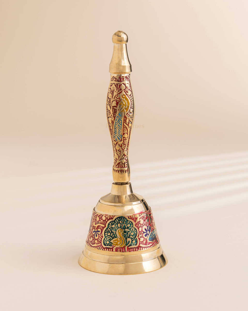 Pure Brass Peacock Meenakari Hand bell