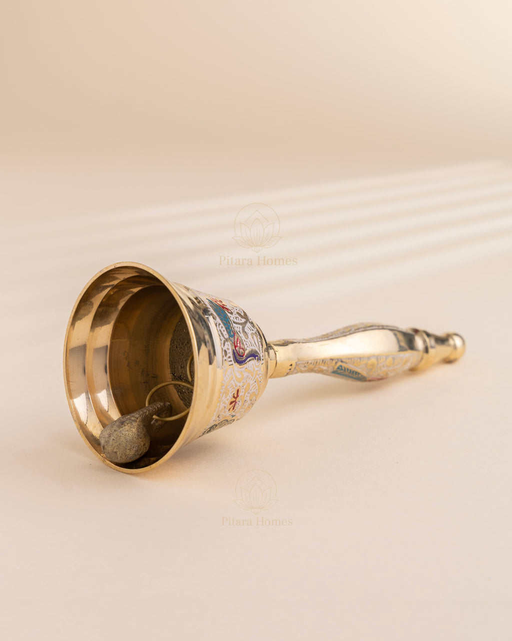 Pure Brass Peacock Meenakari Hand bell